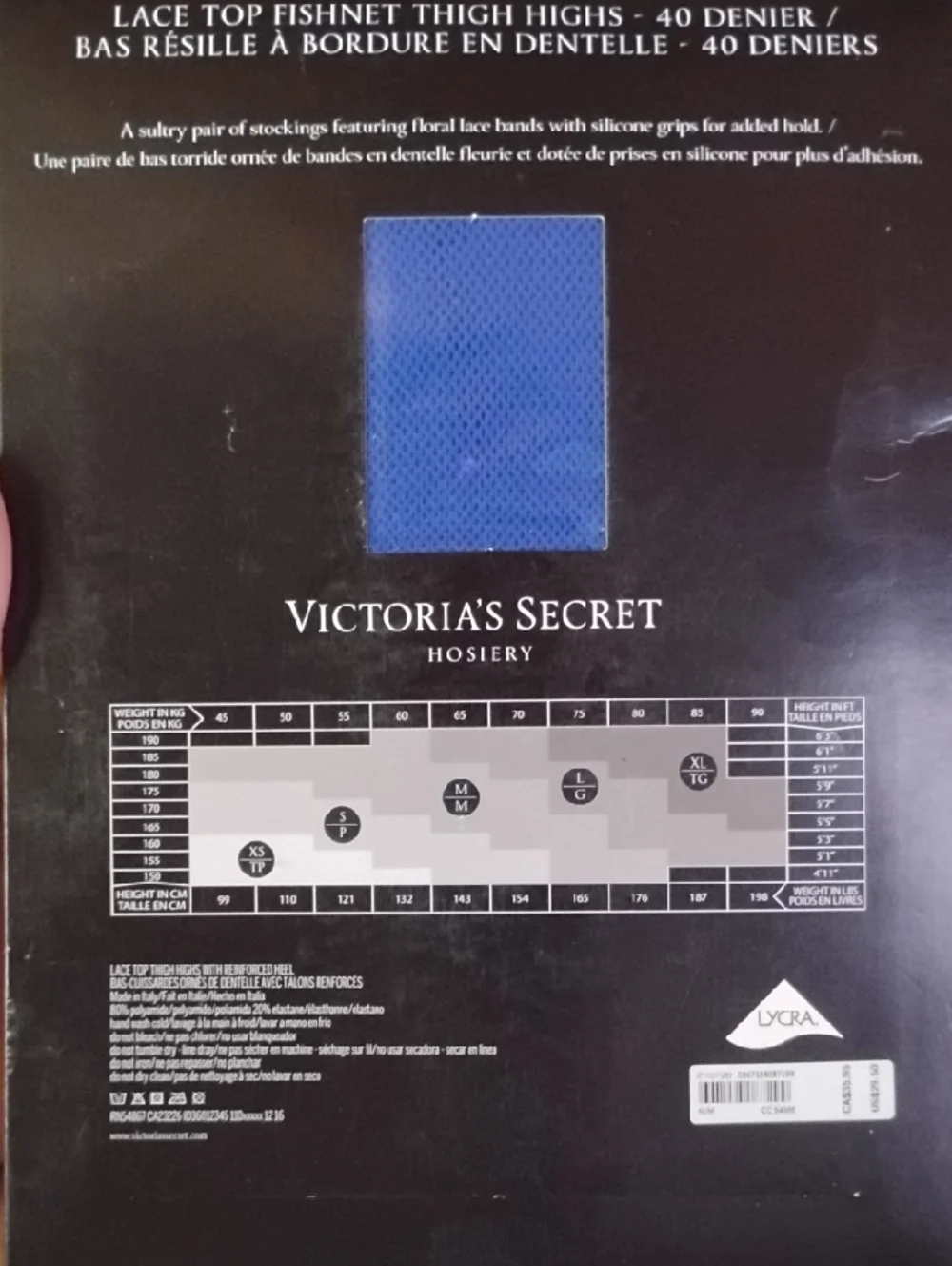 Victoria's Secret Blue Lace-Top Fishnet Thigh Highs